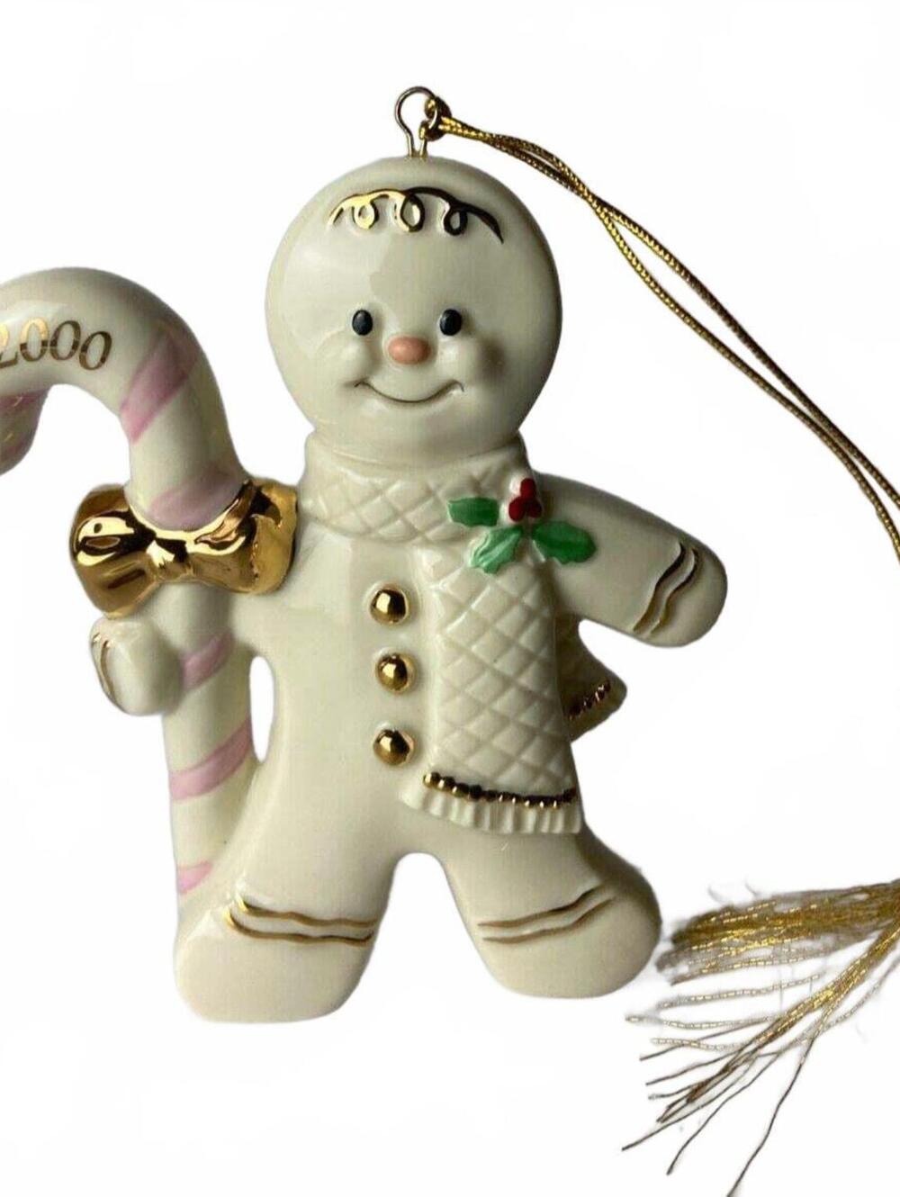 Vintage Lenox Classics 2000 Annual Gingerbread Man Figurine Collectors Ornament